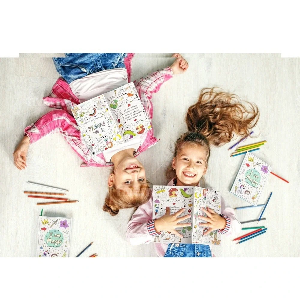 Girls Affirmation Coloring Set - 18 Quote Coloring Pencils & Coloring Book